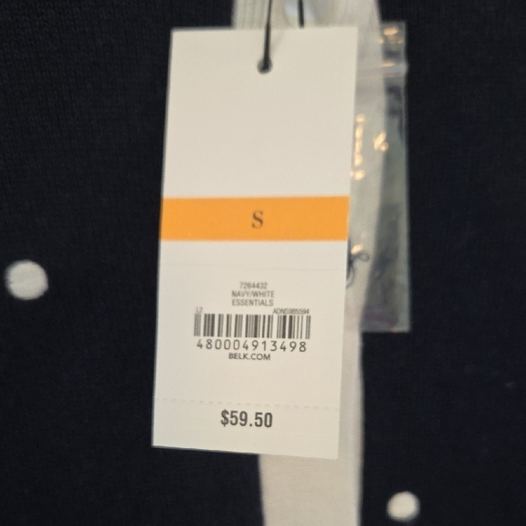 Cynthia Rowley Blue and White Polka Dot Cardigan Small 100% Cotton New W/Tags - Picture 4 of 11